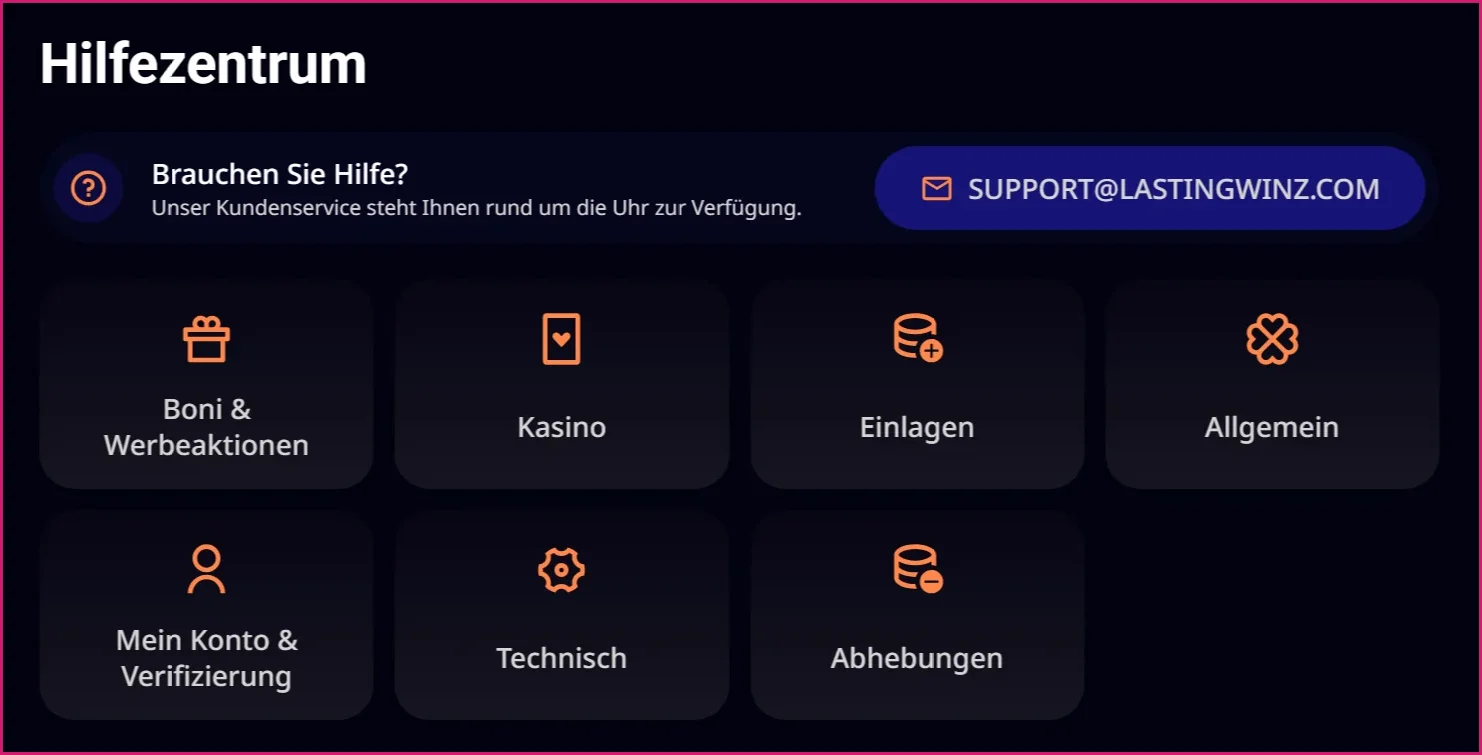 LastingWinz Casino Kundensupport
